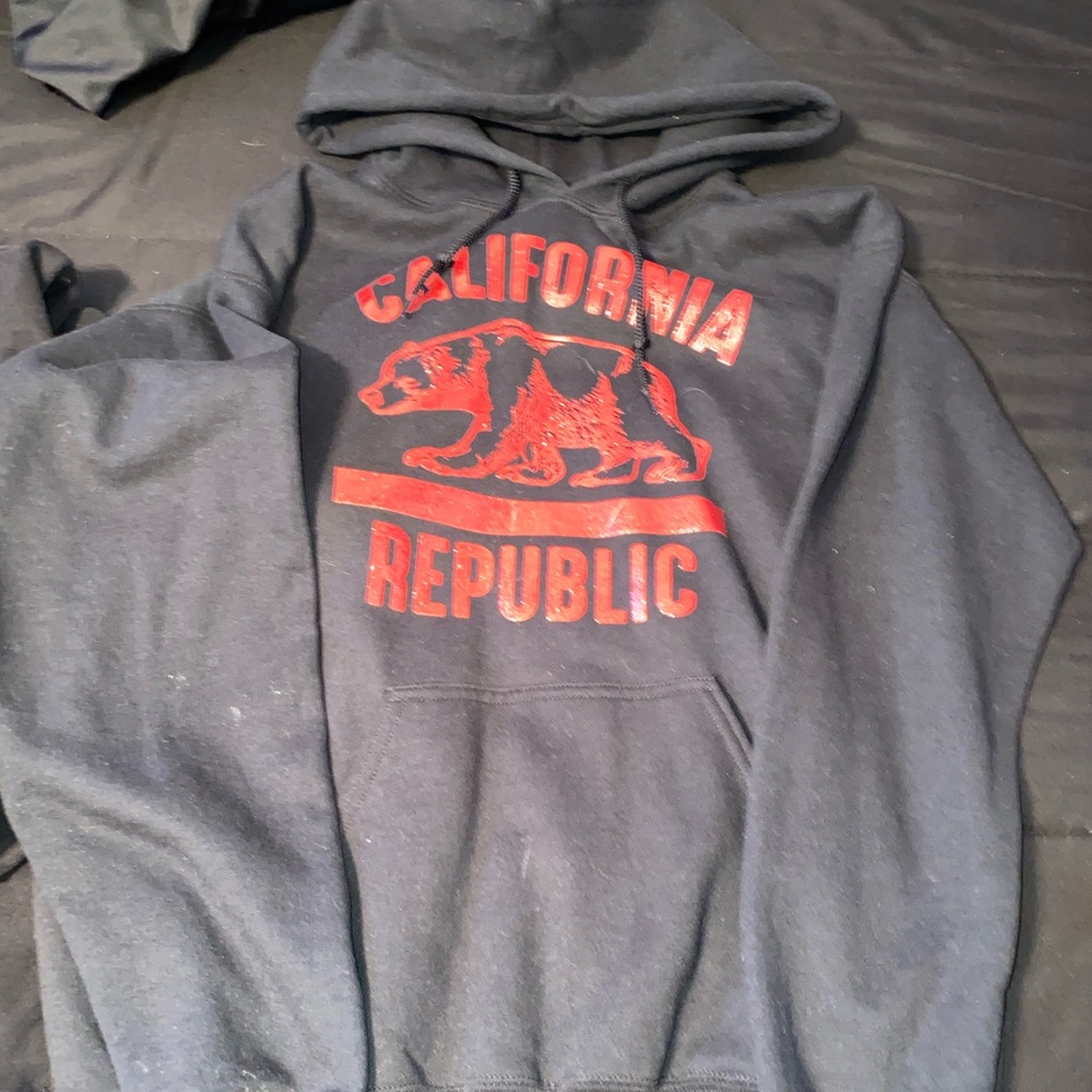 California republic black hoodie with sparkles
